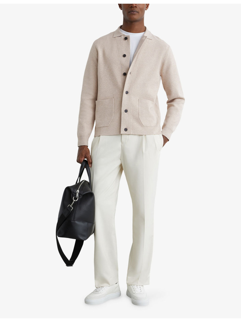 REISS Collared Button-Through Knitted Cardigan outlook