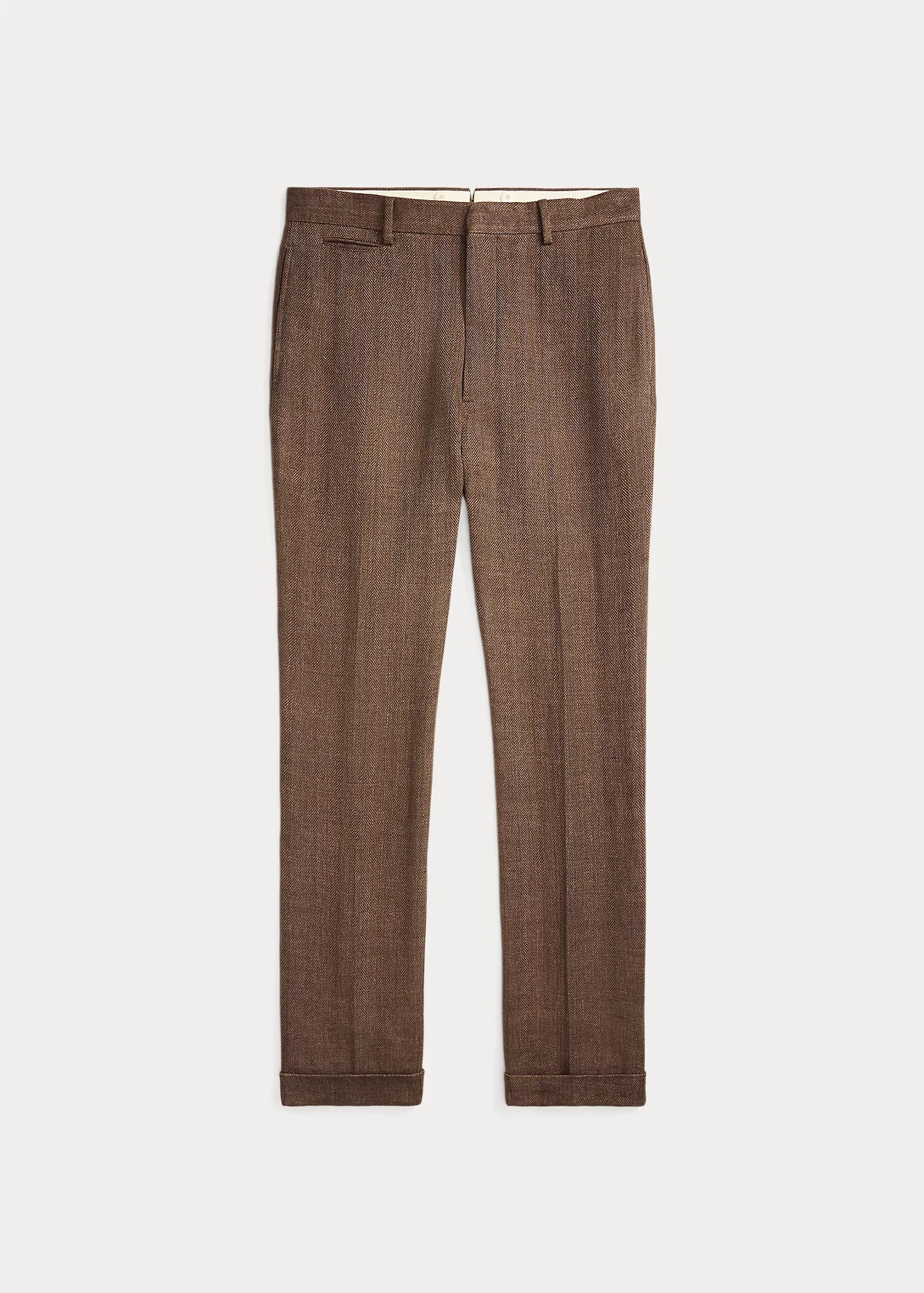 Slim Fit Linen Herringbone Suit Trouser - 1
