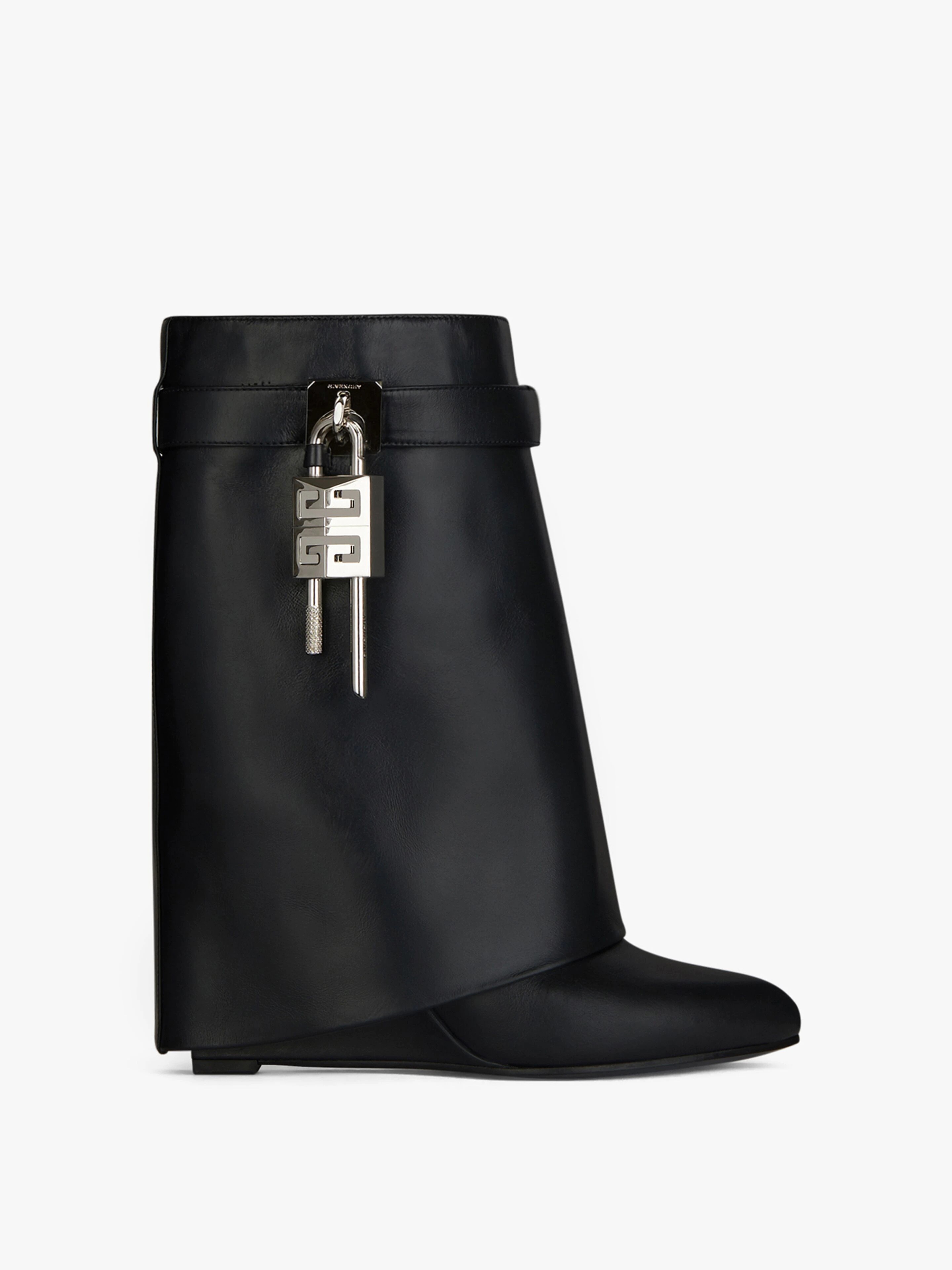 SHARK LOCK ANKLE BOOTS IN LEATHER - 1