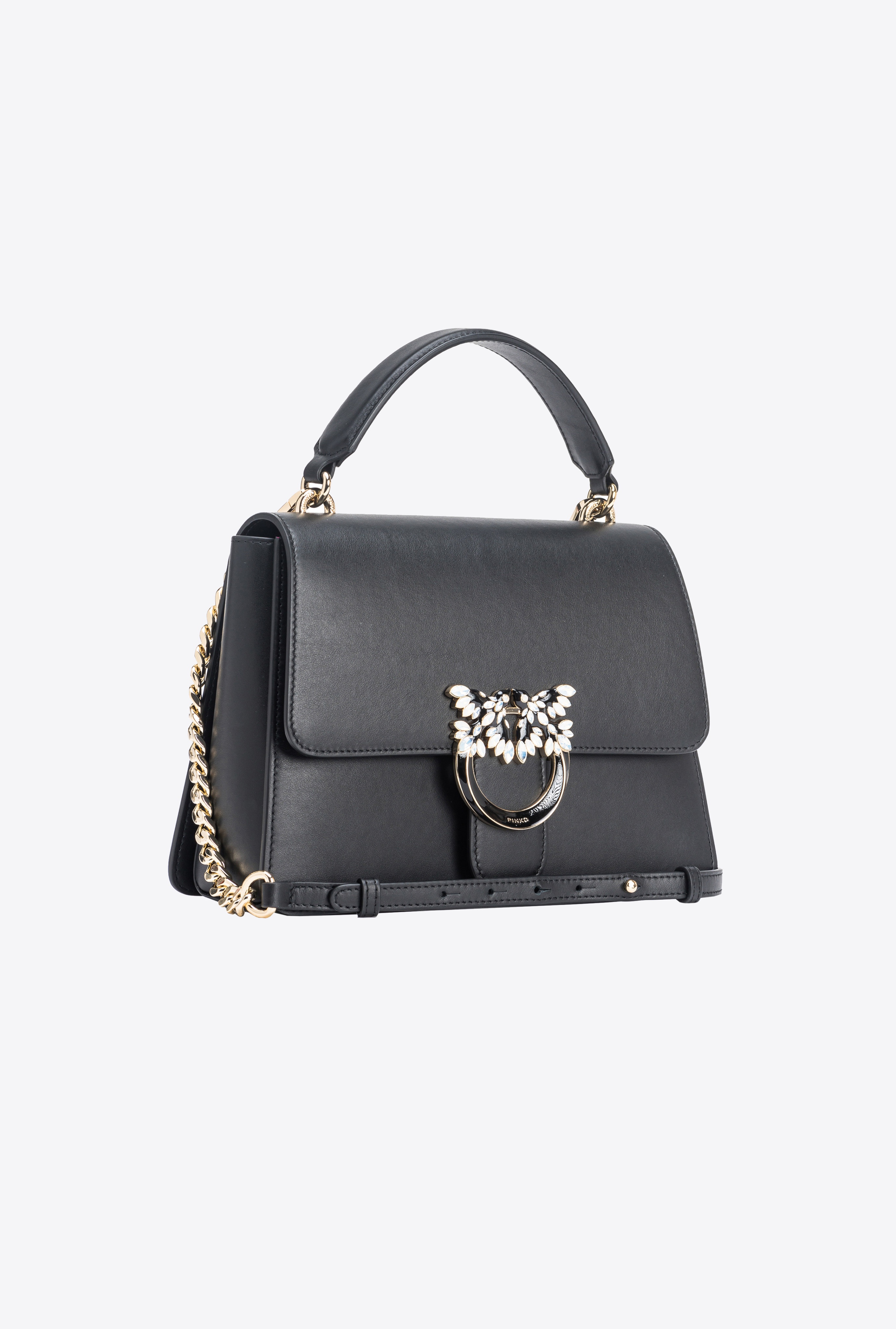 PINKO GALLERIA CLASSIC LOVE BAG TOP HANDLE LIGHT IN LEATHER - 3