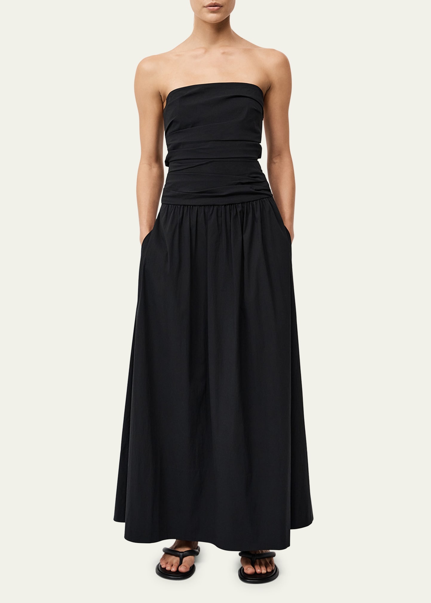 Gathered Strapless Tie-Back Maxi Dress - 2