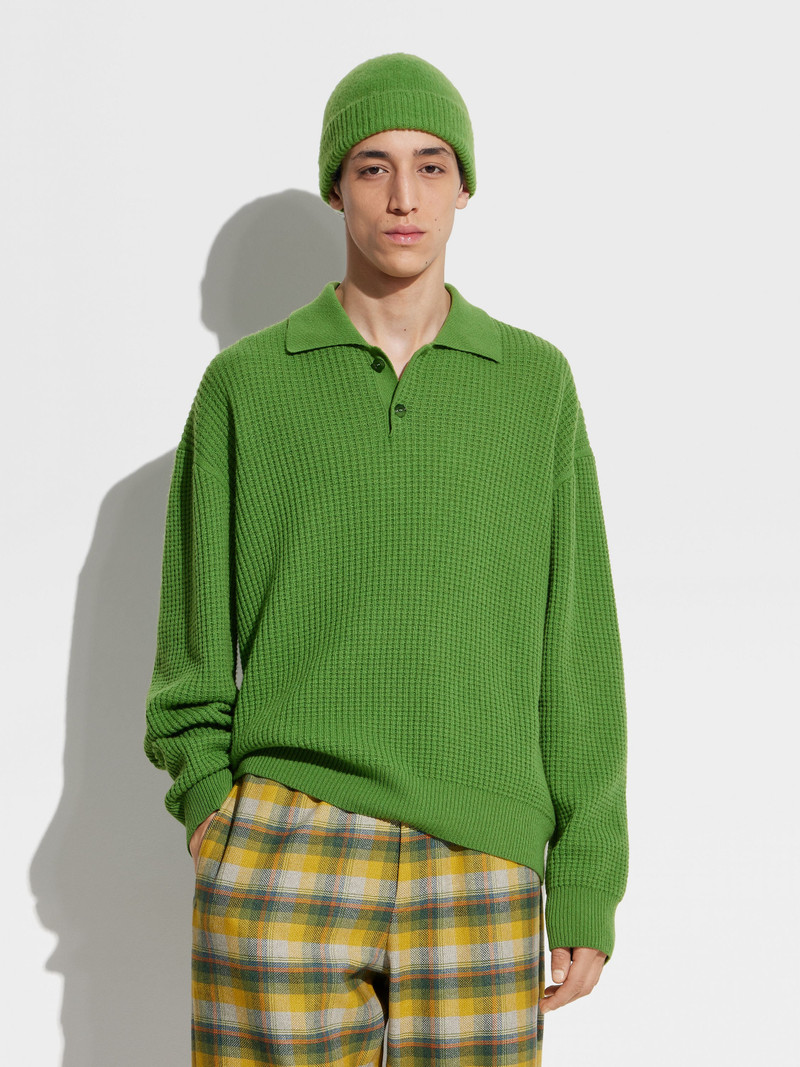 ZEGNA ZEGNA X THE ELDER STATESMAN OASI CASHMERE POLO SHIRT outlook