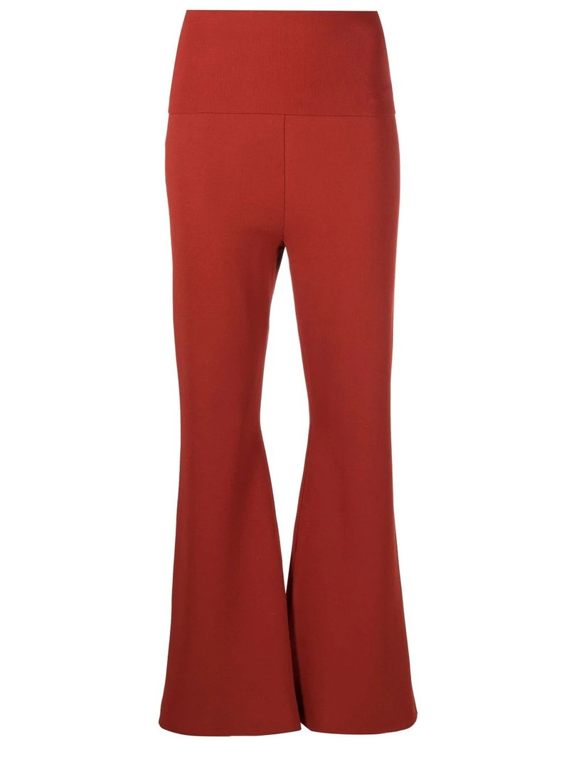 compact knit flared trousers 1