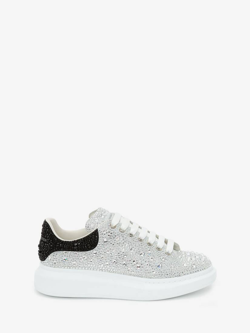 Men's Crystal-embellished Oversized Sneaker in White/black - 1