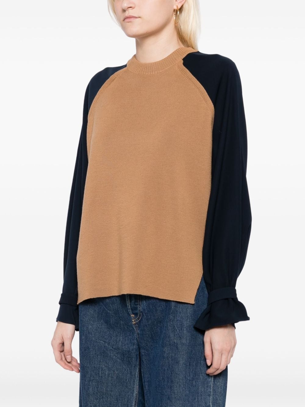 two-tone merino wool jumper - 3