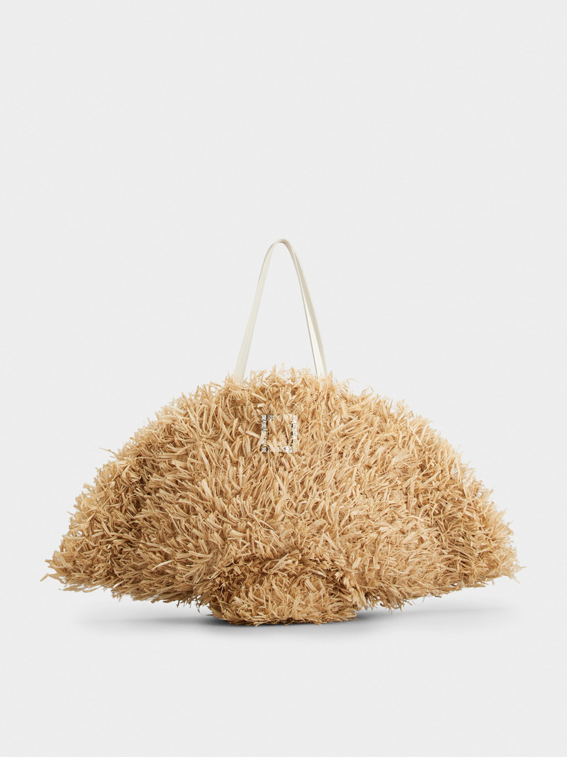 Très Vivier Large Shopping Bag in raffia - 1