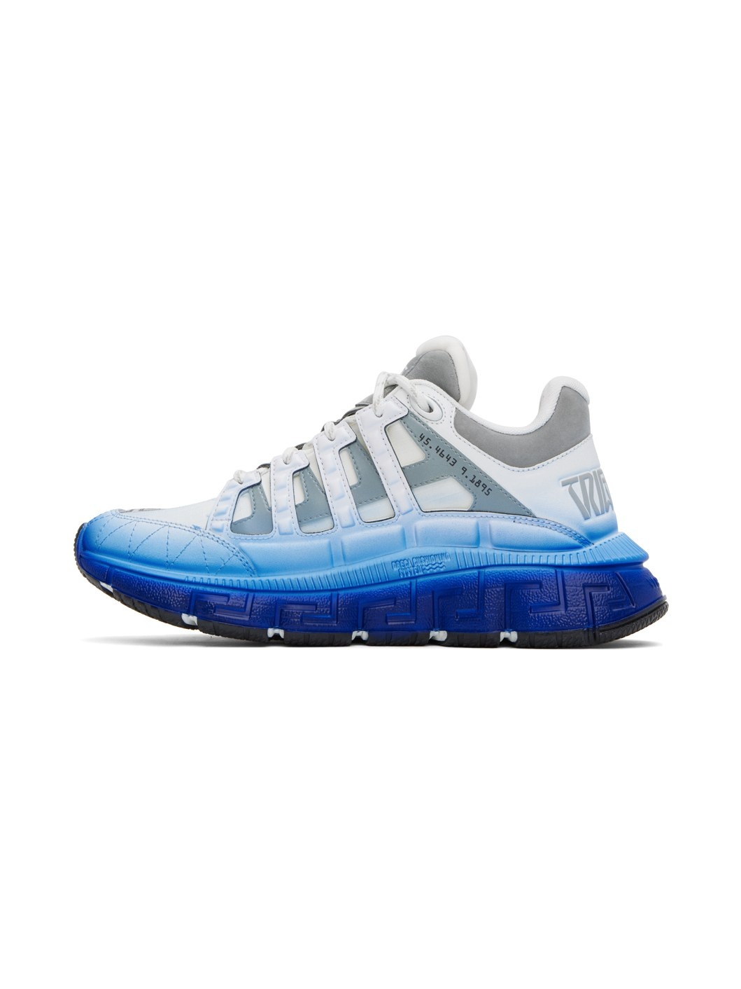 White & Blue Trigreca Sneakers - 3