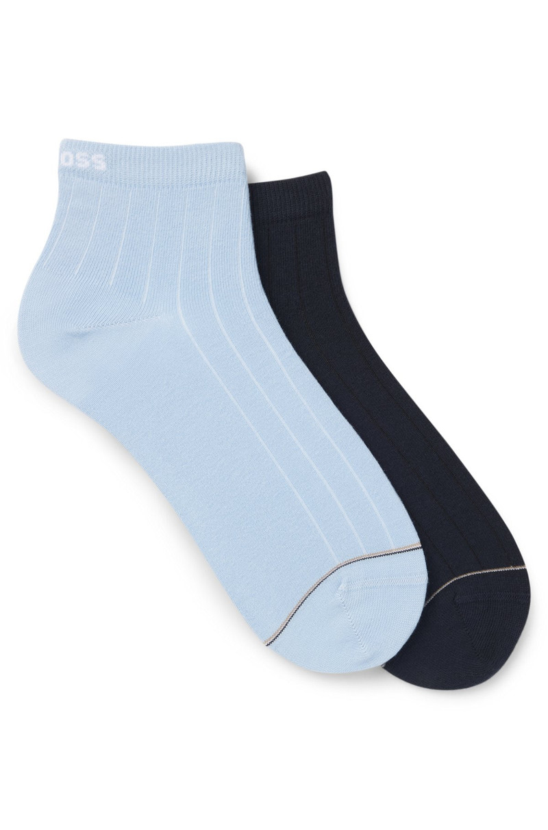 TWO-PACK OF RIBBED COTTON-BLEND SHORT SOCKS 1