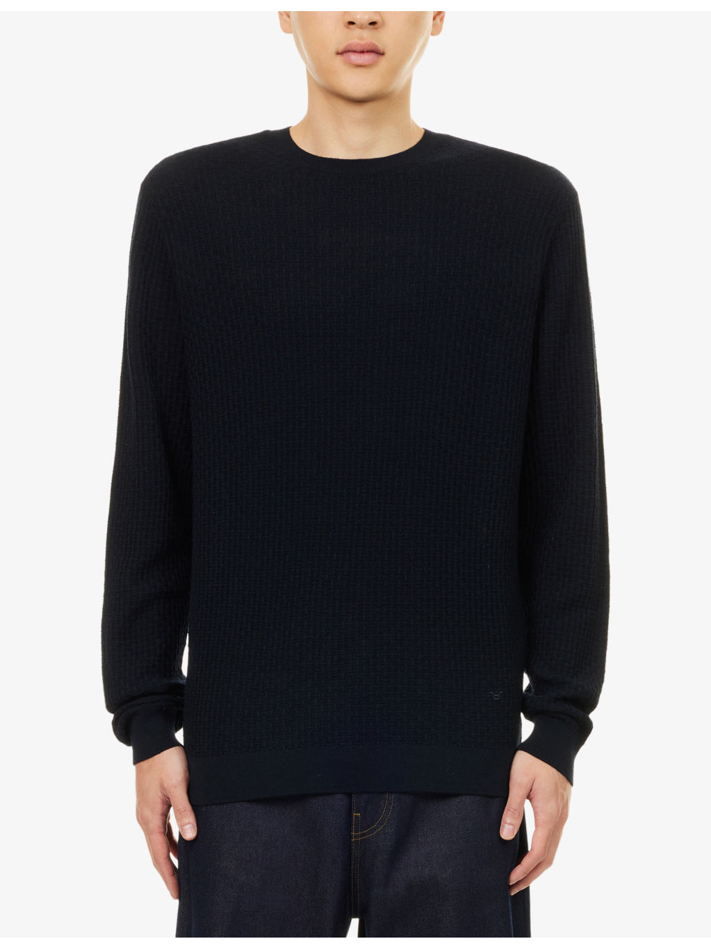 Logo-Embellished Textured Wool Jumper - 3