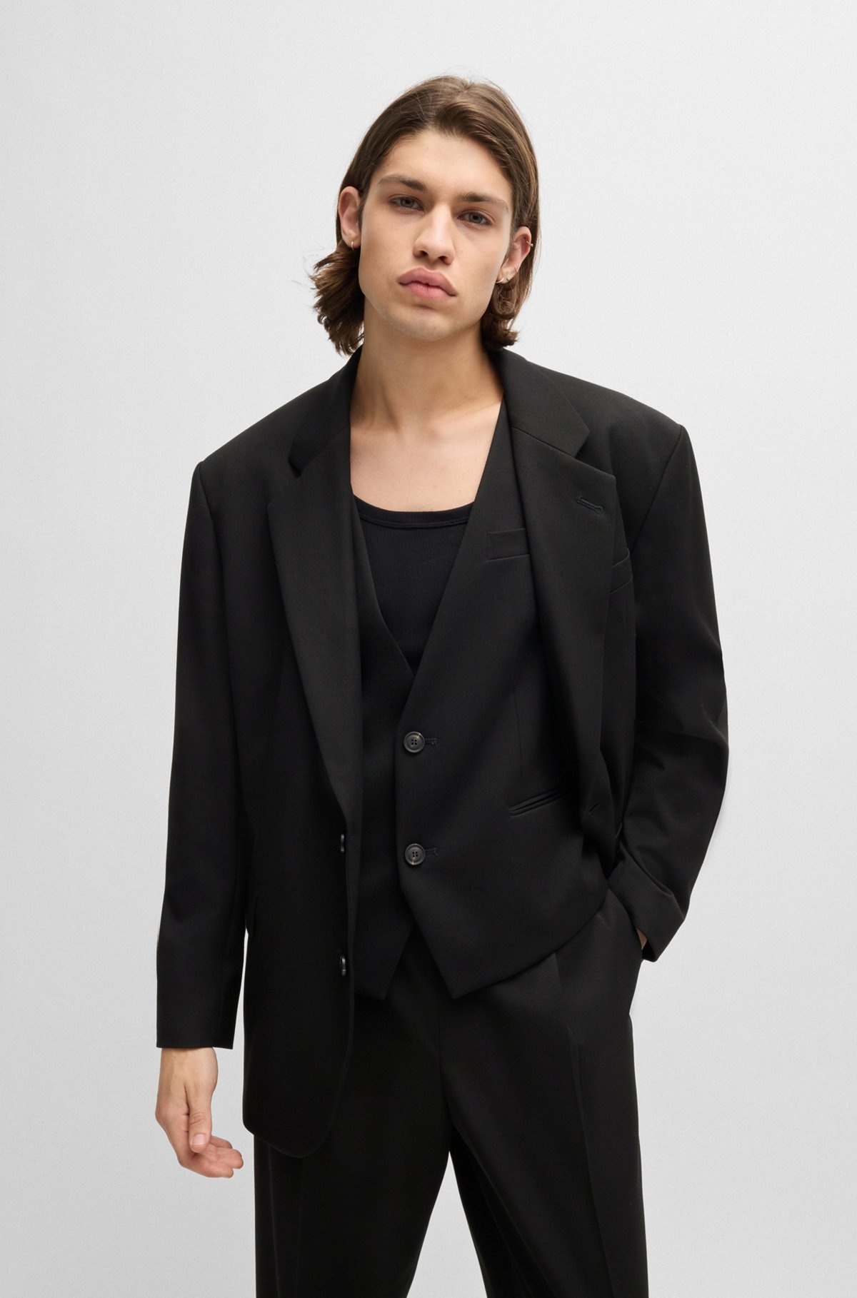 MODERN-FIT ALL-GENDER JACKET IN STRETCH FABRIC - 5