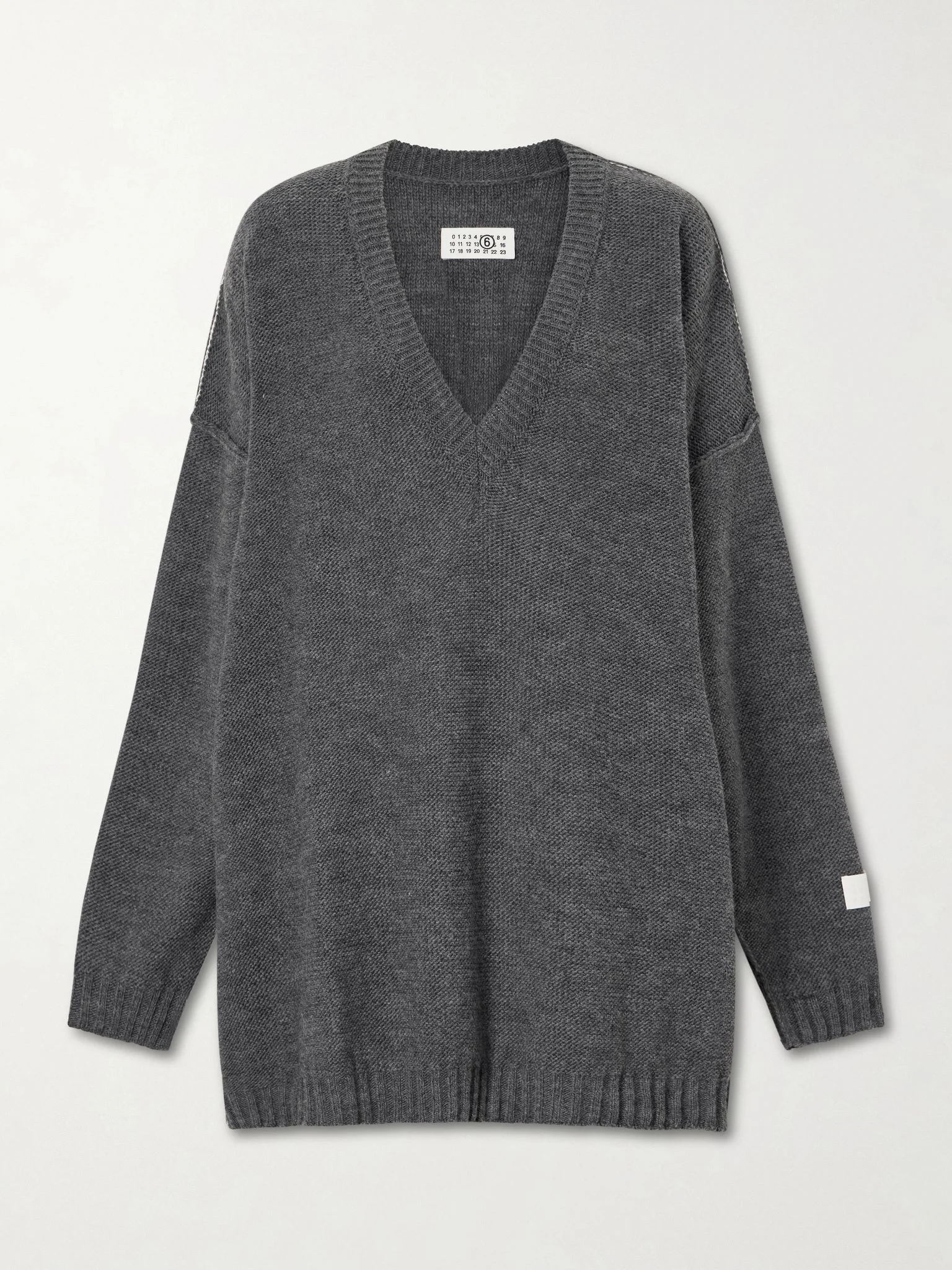 Oversized wool and alpaca-blend sweater Gray - 1