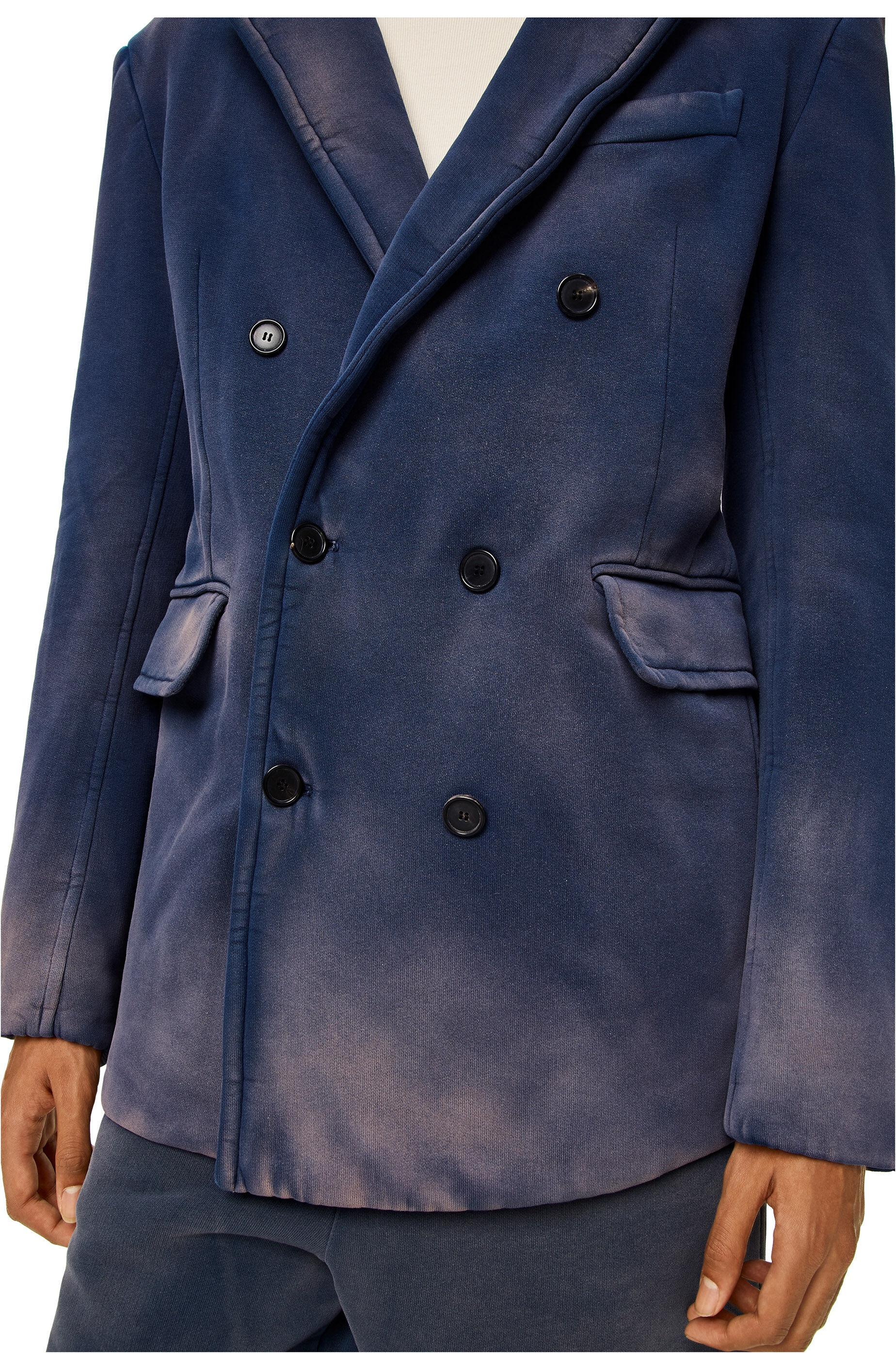 Padded double breasted jacket in cotton - 5