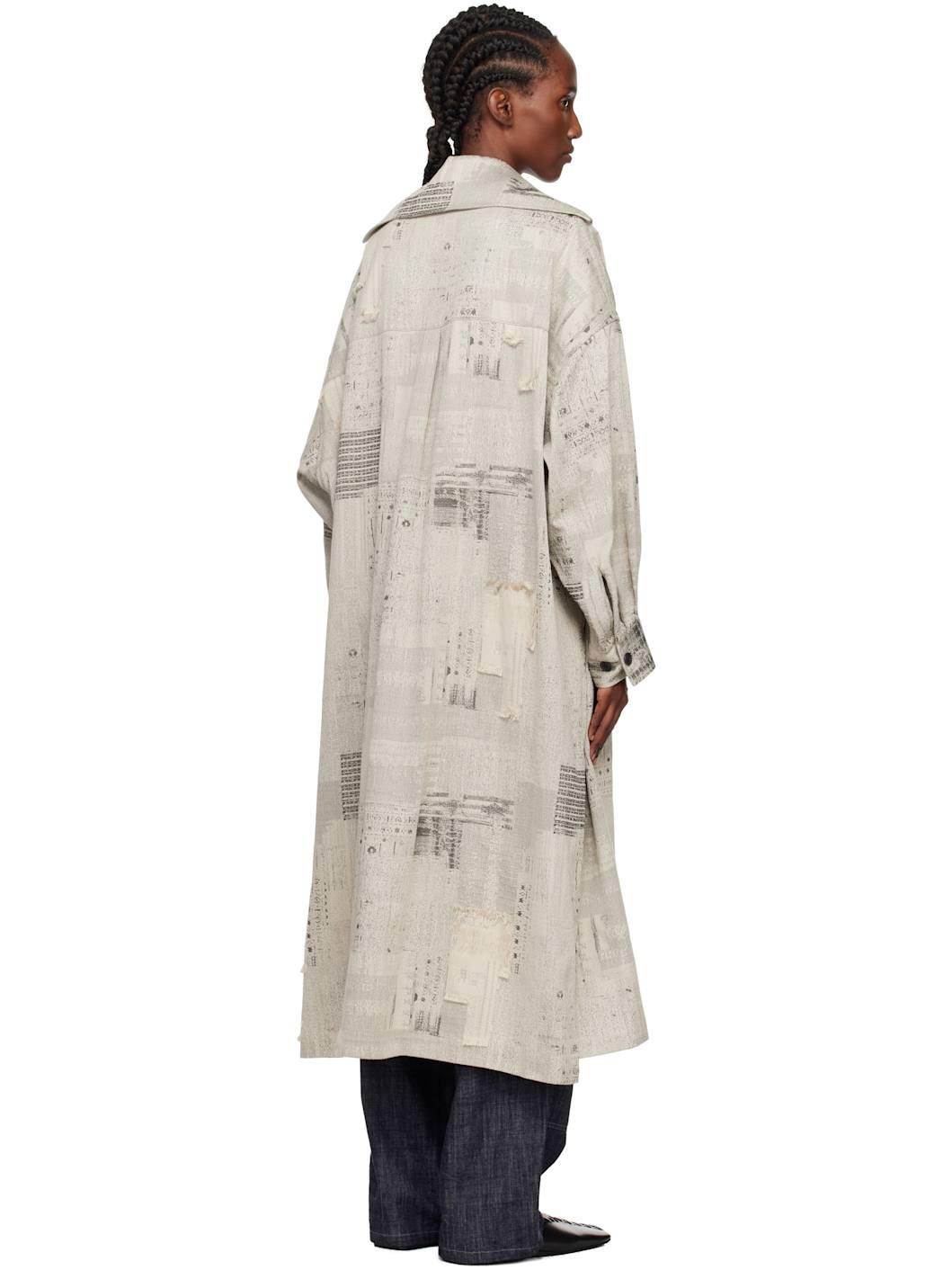 Beige U-Stand D Big Coat - 3