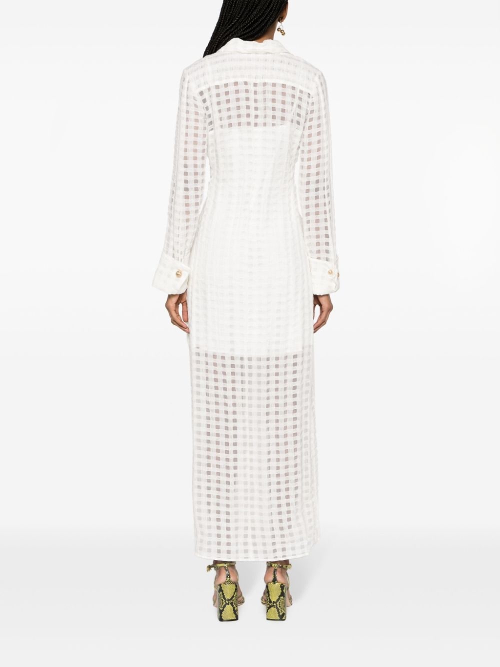 Pernille checked sheer maxi dress - 4