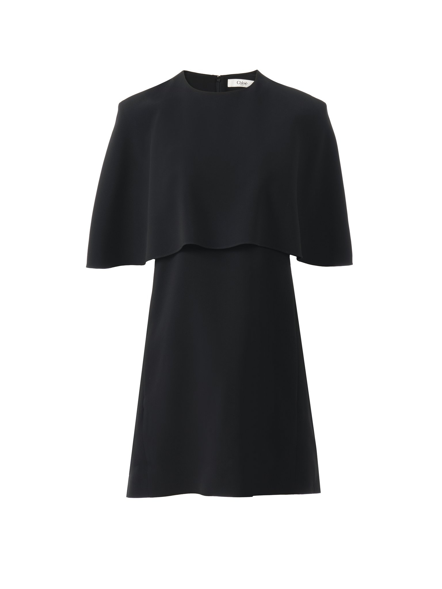 SHORT CAPE DRESS IN VISCOSE CRÊPE - 1