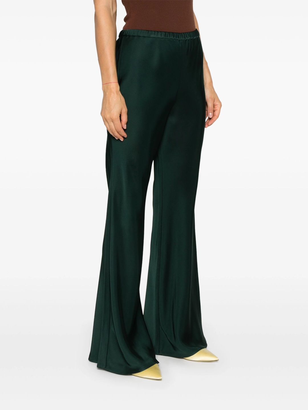 パンツ ZIMMERMANN Eden Slouch Flare Pant In Illustration Green Zimmermann Eden Slouch Flare Pant in Bottle Green | FWRD