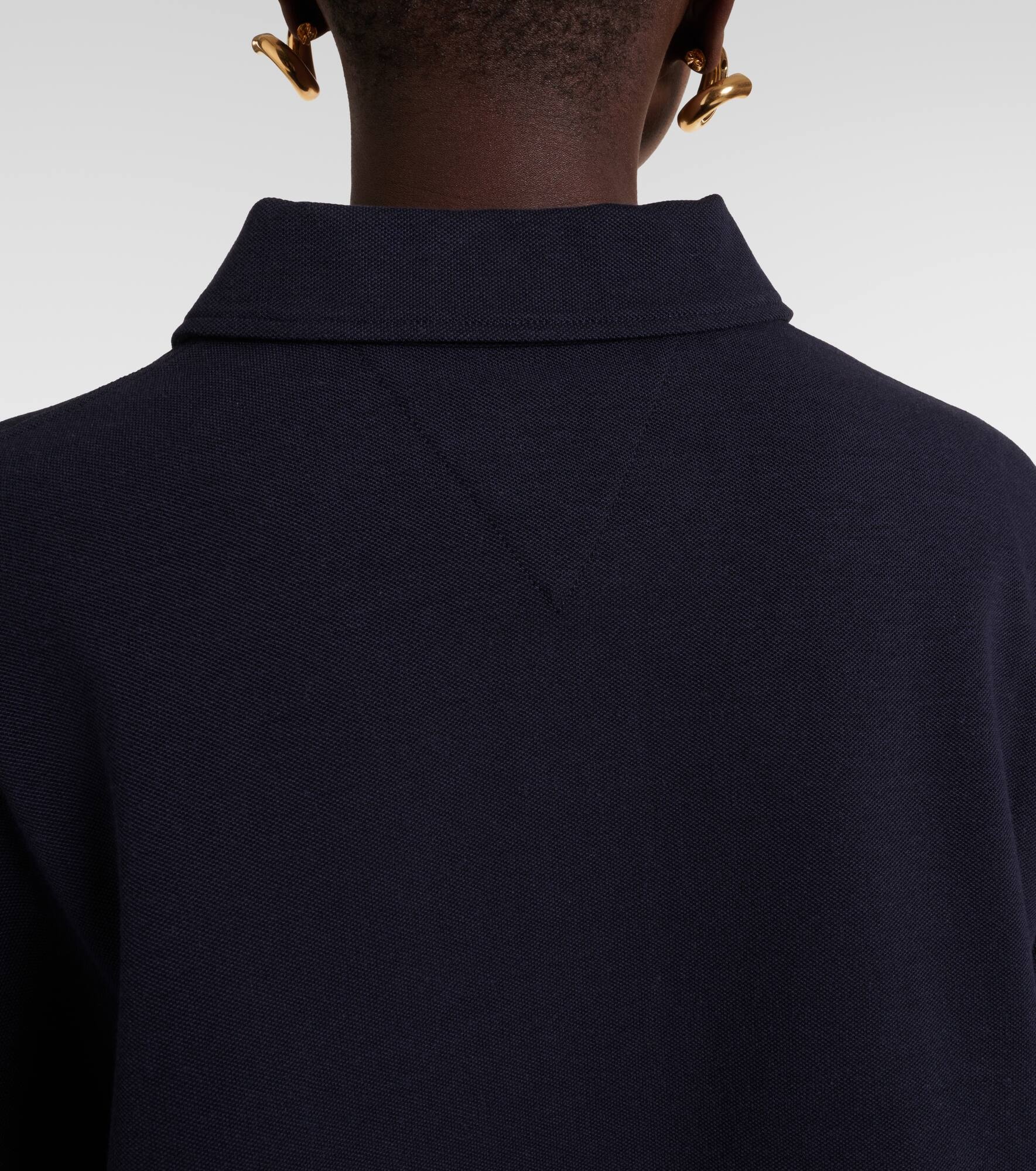 Cropped cotton-blend piqué polo shirt - 5