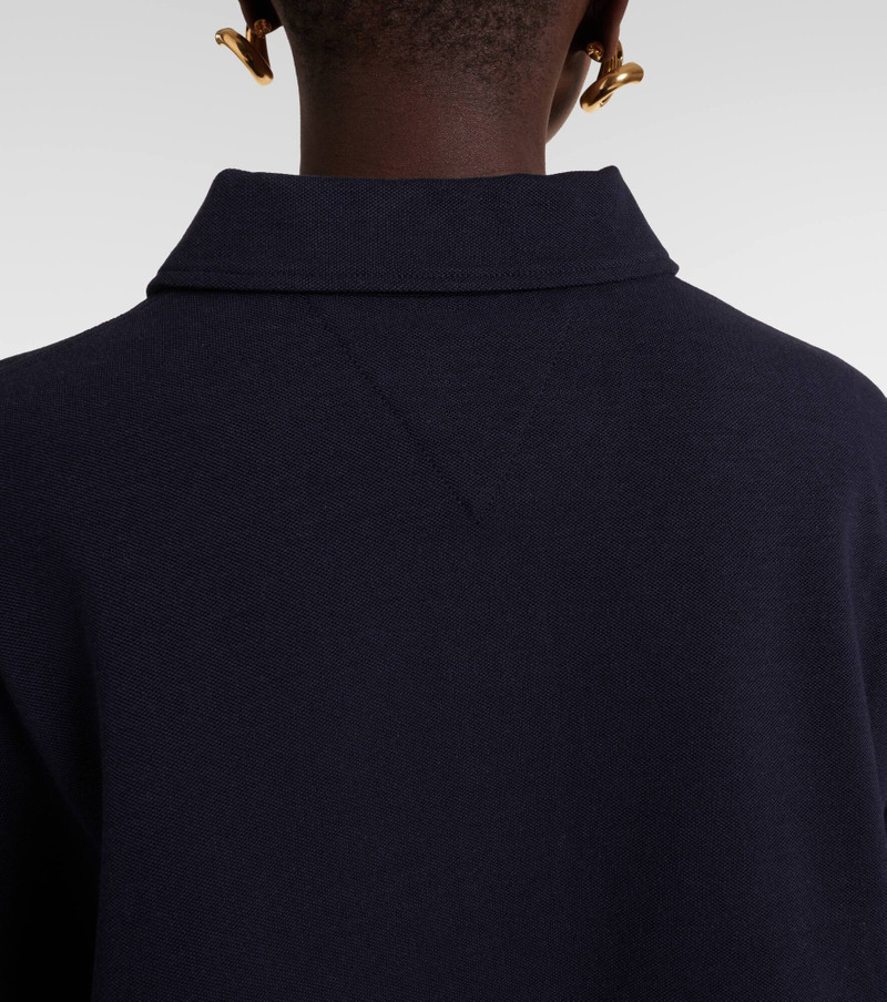 Cropped cotton-blend piqué polo shirt 5