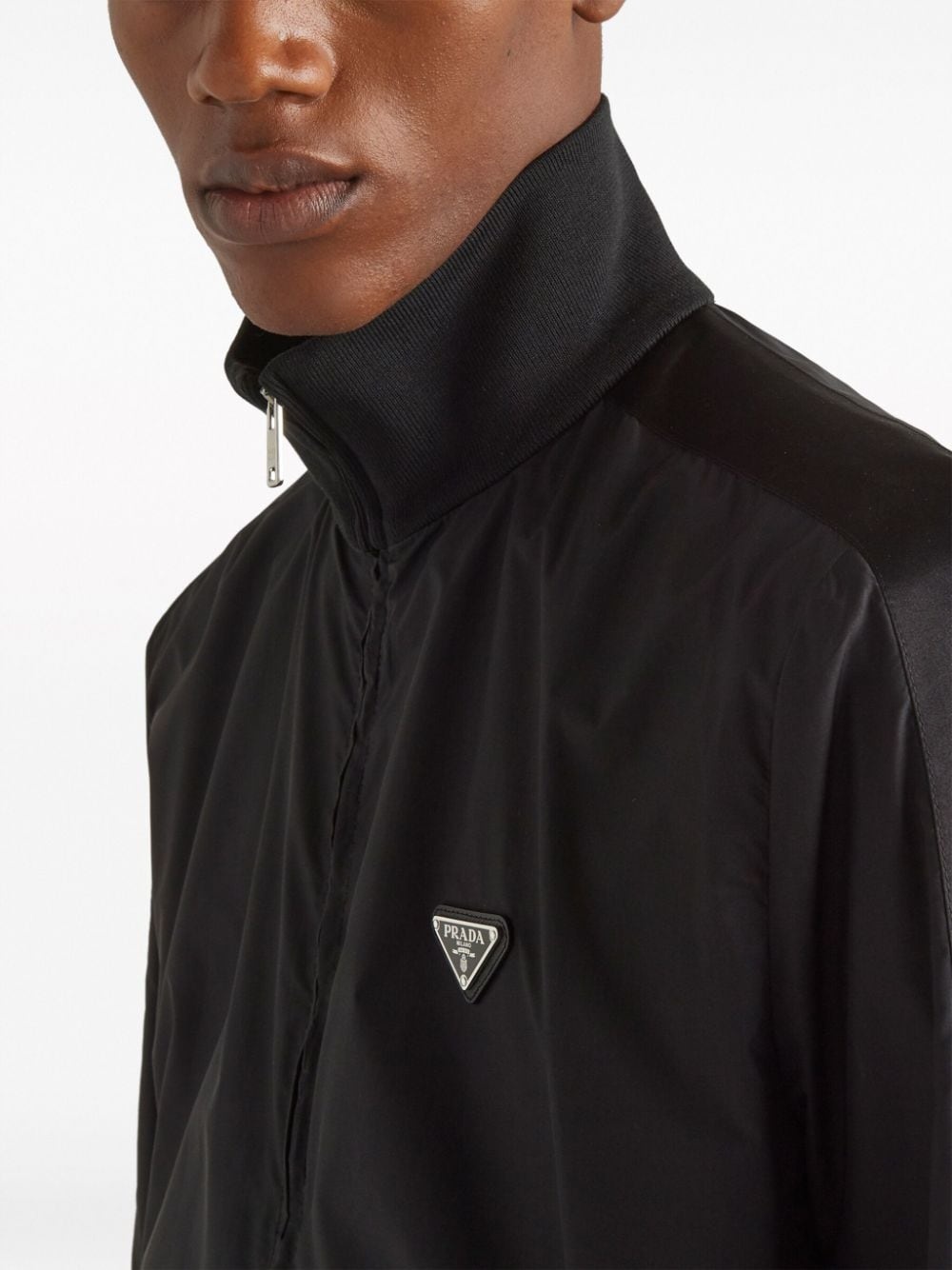 triangle-logo silk jacket - 3