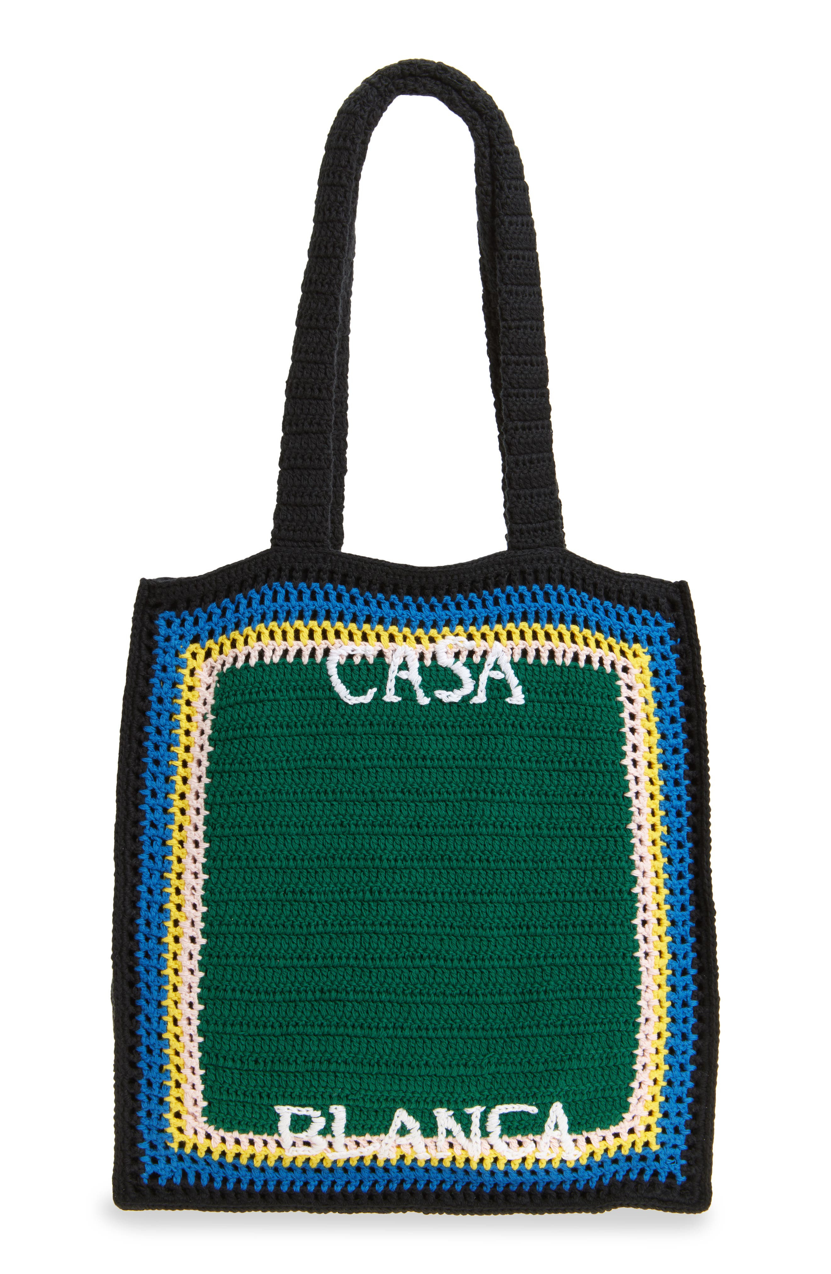 Casablanca Crochet Tennis Bag Tote in Green at Nordstrom - 1