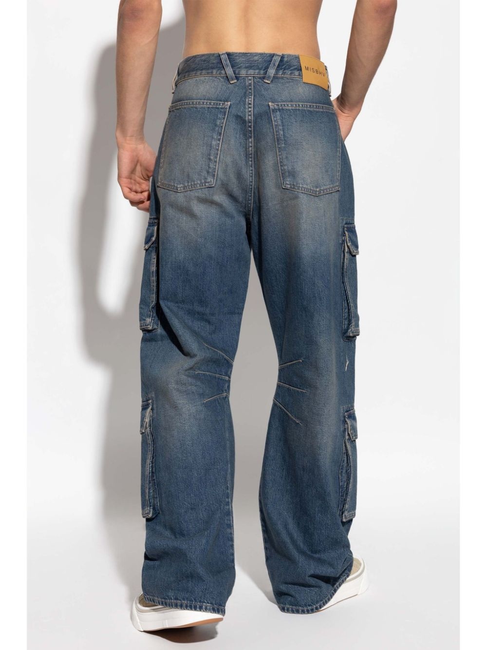 wide-leg cargo jeans - 4