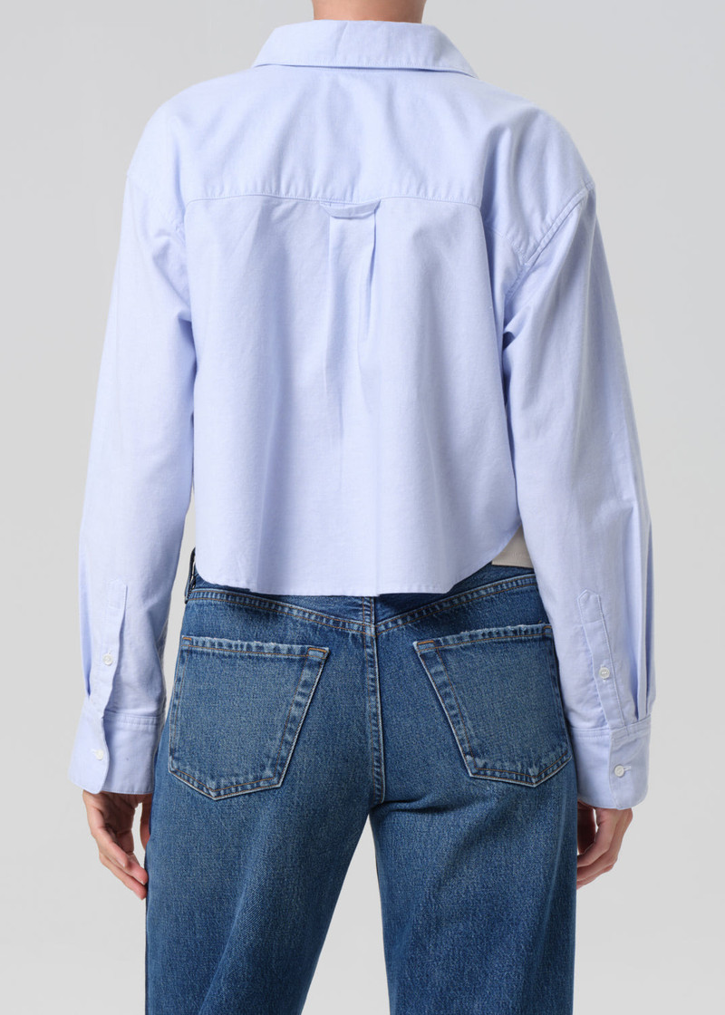 Ana Cropped Shirt In Blue 3