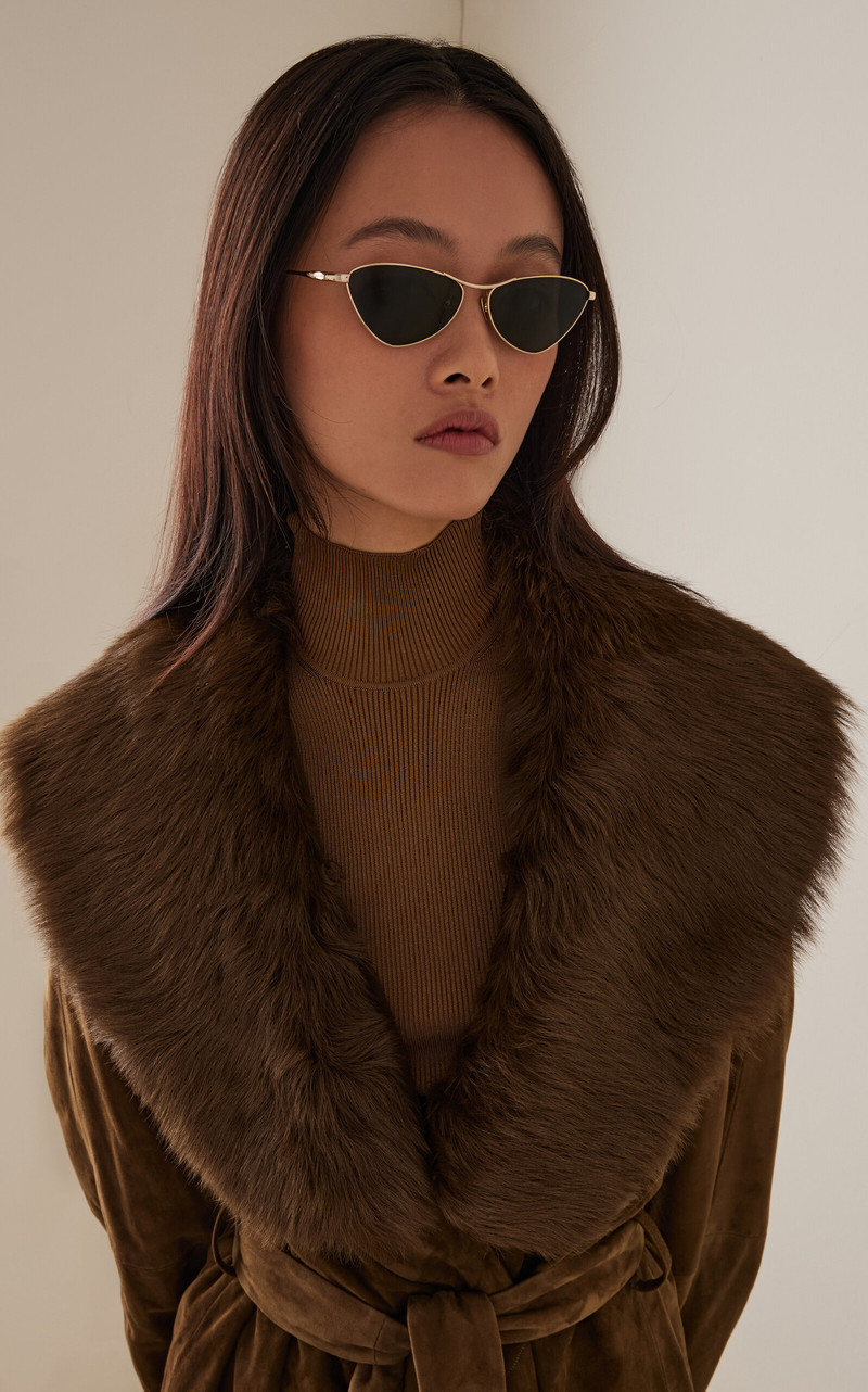 SAINT LAURENT D-Frame Metal Sunglasses gold outlook