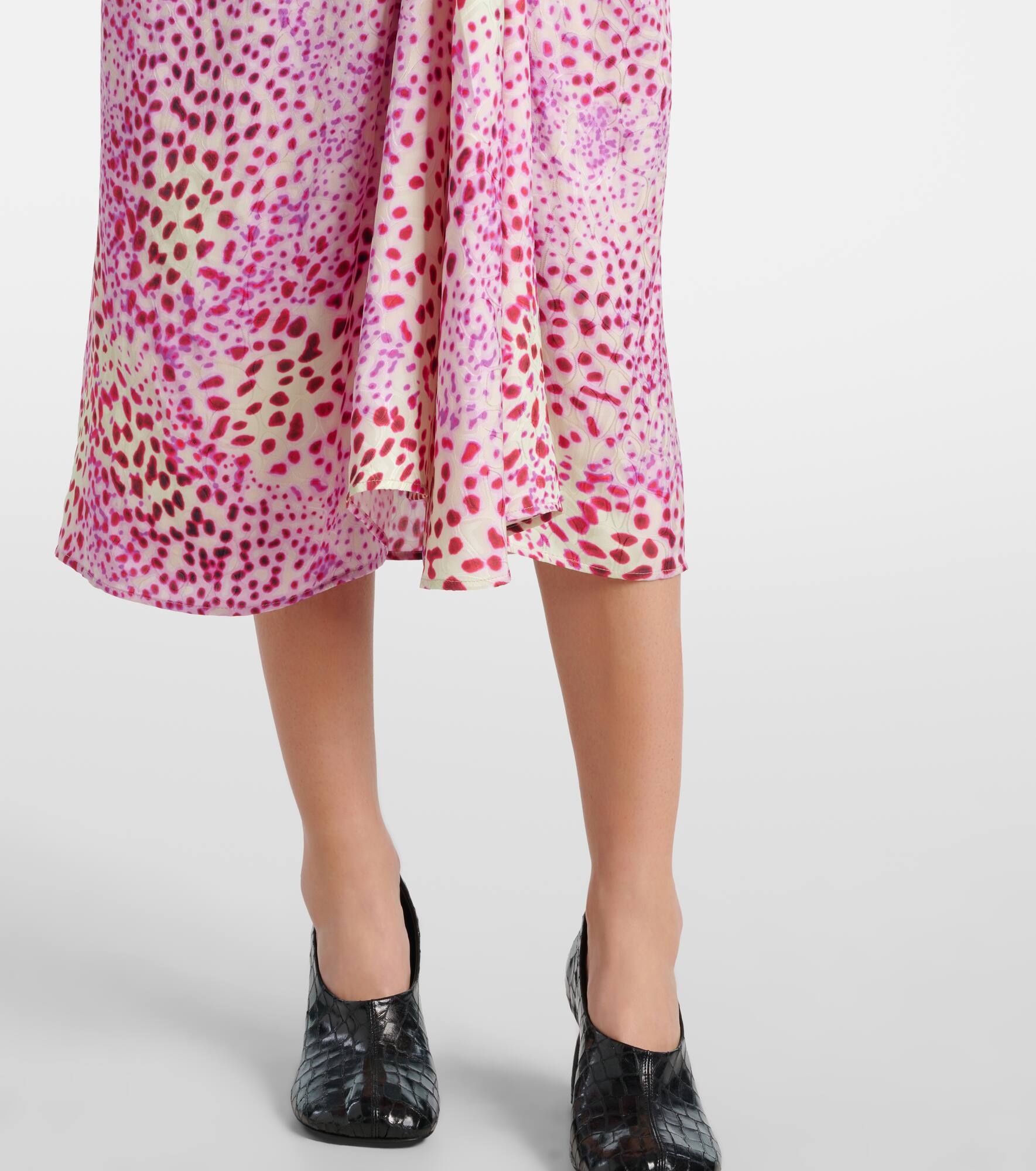Printed satin midi dress - 5