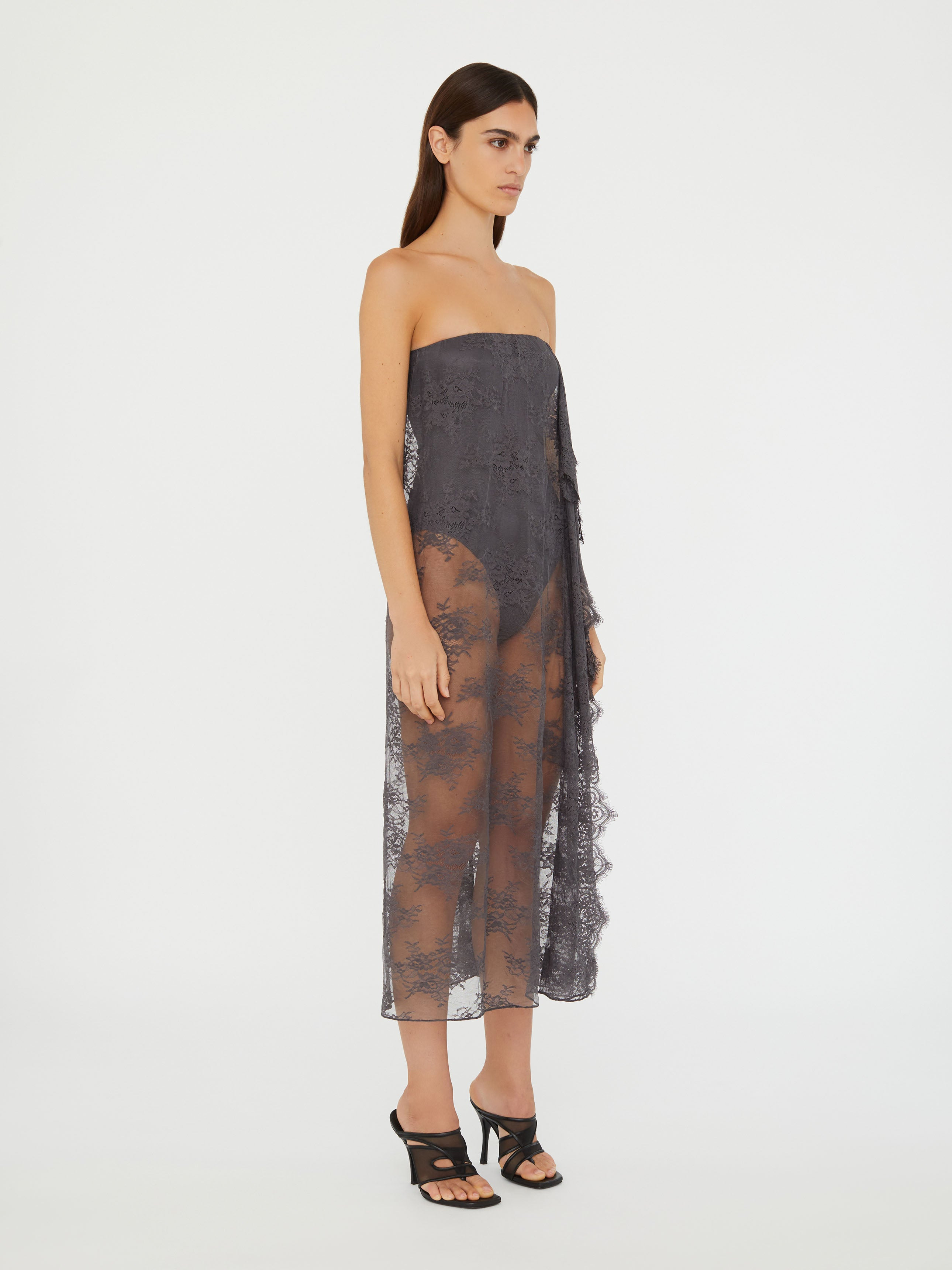 Floating Lace Strapless Dress - 4