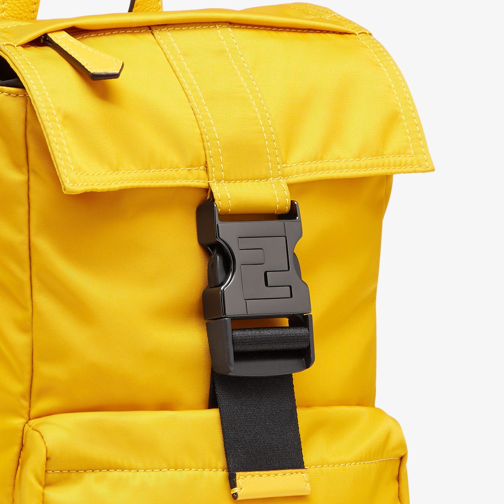 Yellow nylon backpack - 4