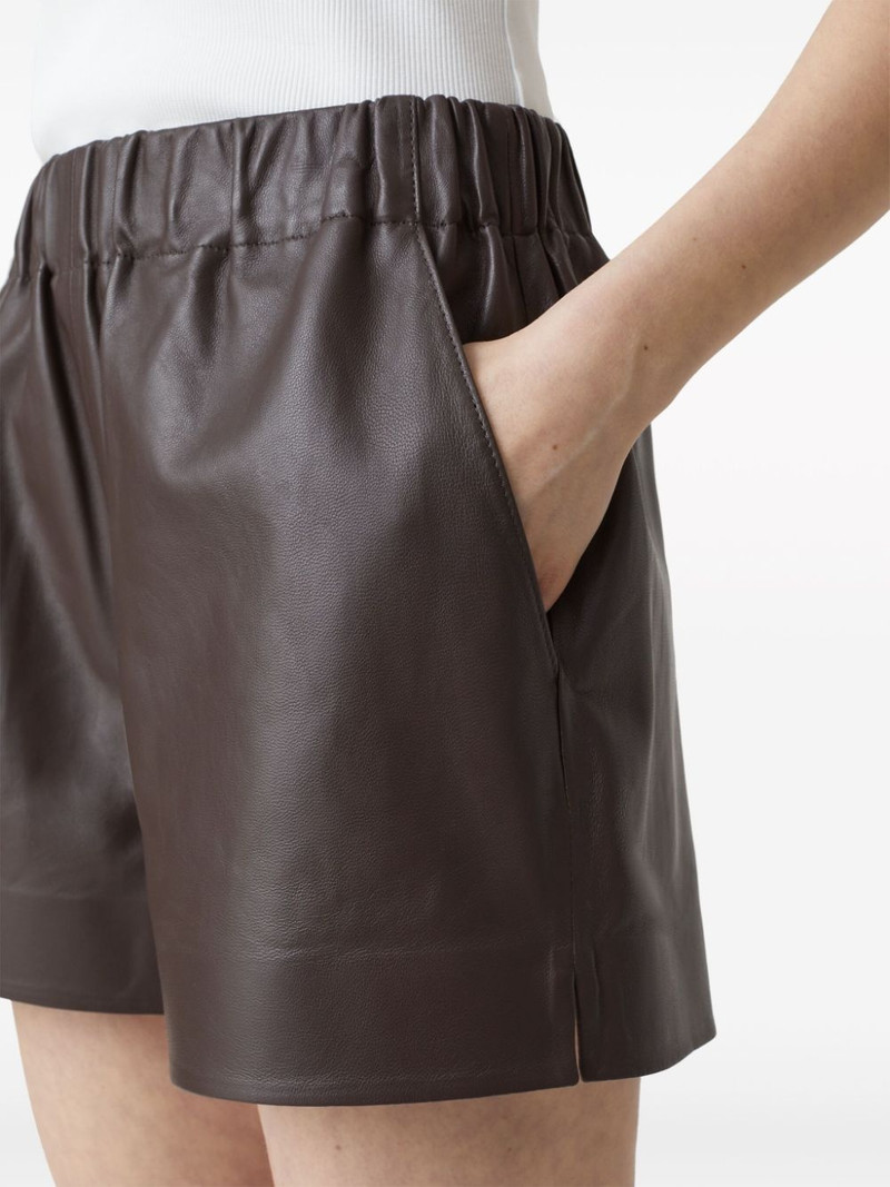elasticated-waist leather shorts 4