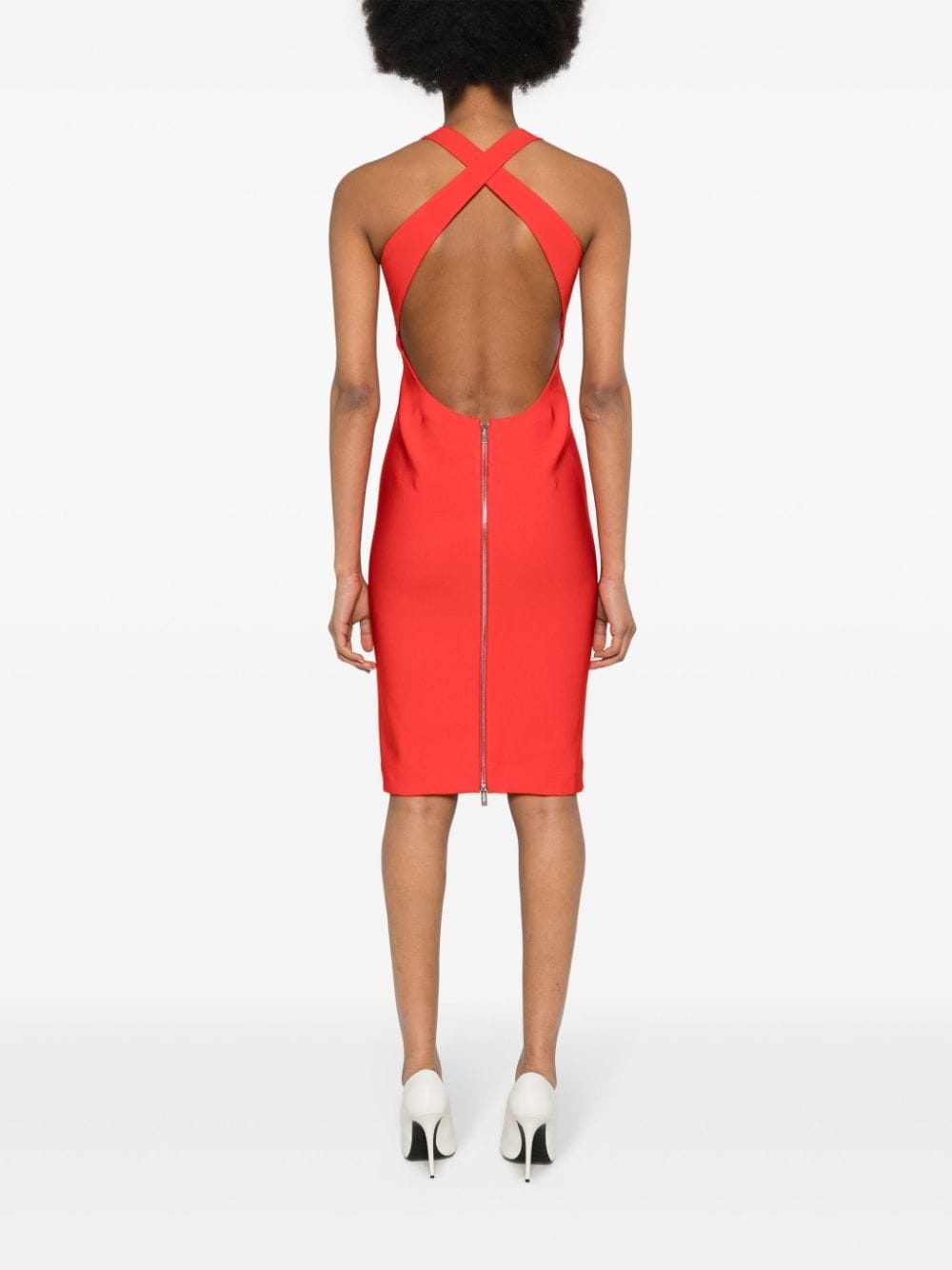 crossover-strap dress - 4