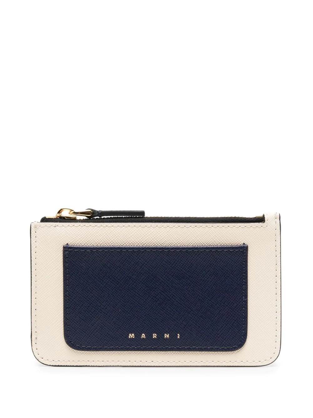 colour-block calf leather purse - 1