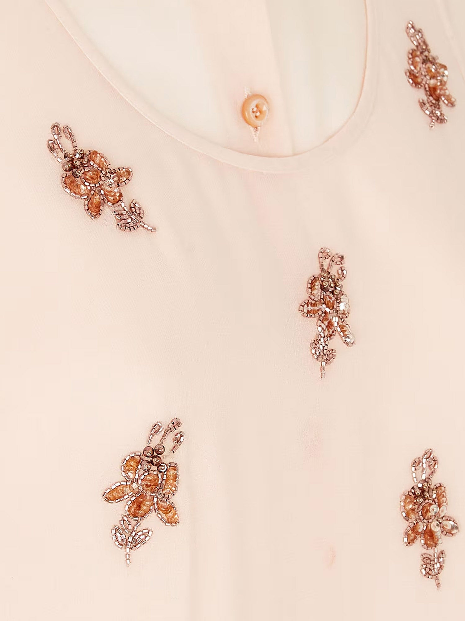 Georgette Top With Rhinestones And Sequins Embroidery - 5