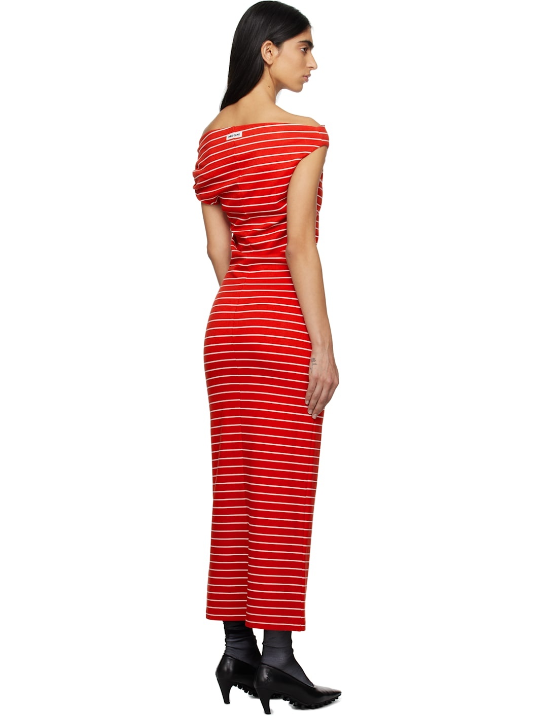 Red & White Striped Midi Dress - 3