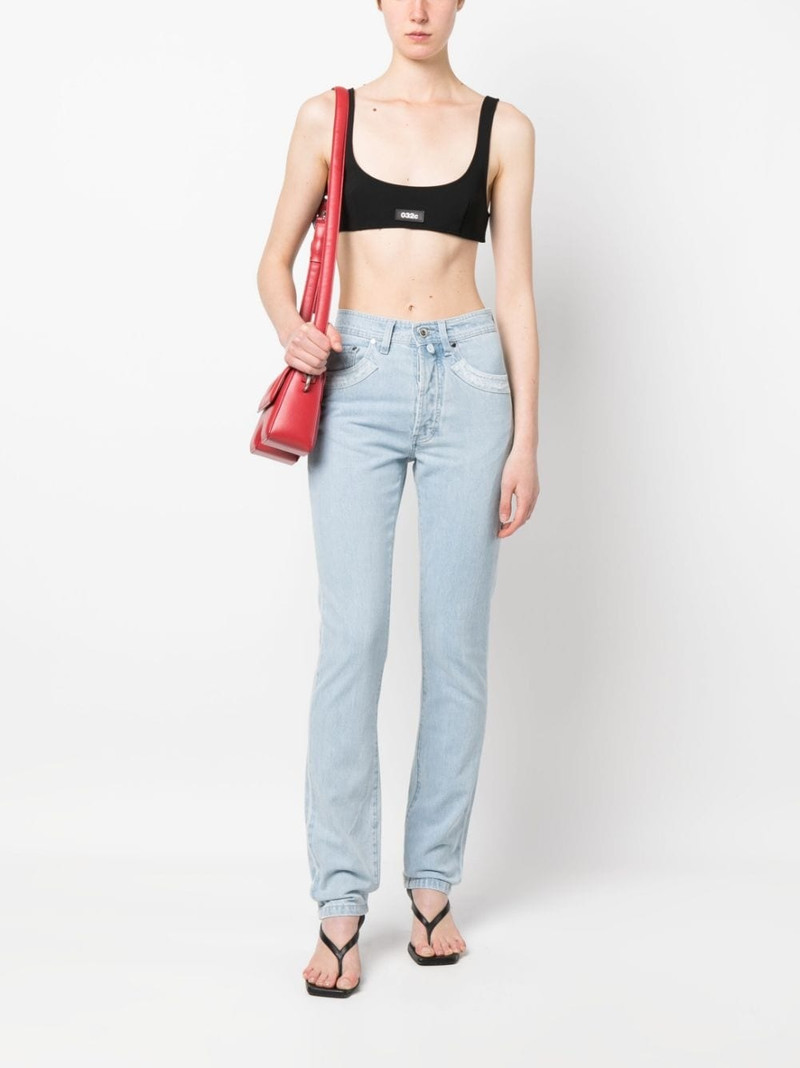 032c Double Shift ripped-patch straight-leg jeans outlook