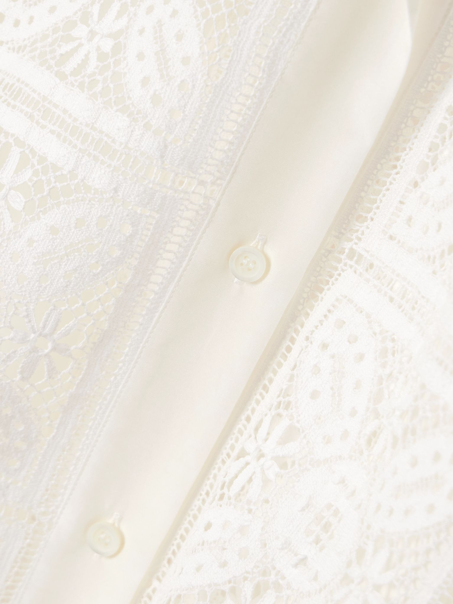 + Paula's Ibiza broderie anglaise cotton and silk-blend shirt White - 5