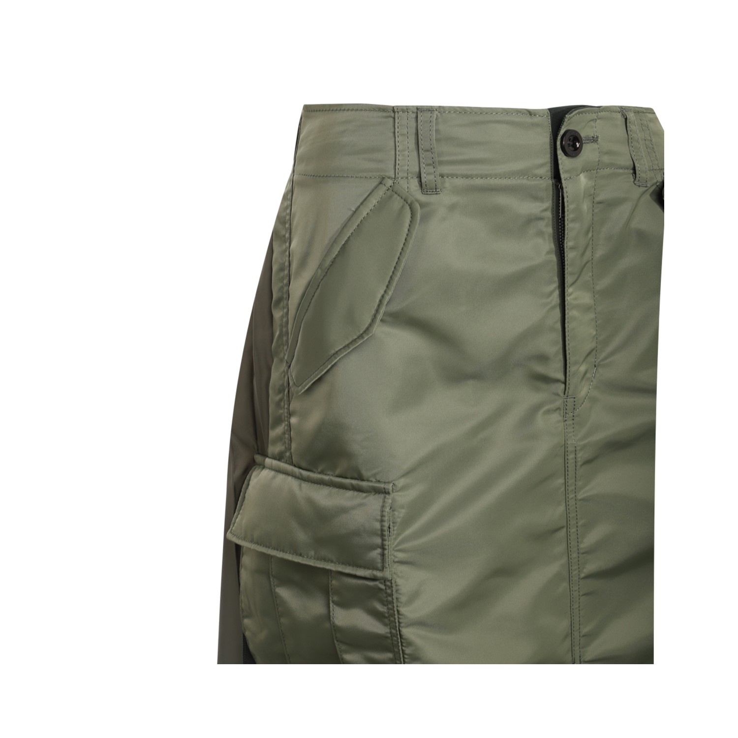 sacai GREEN NYLON SKIRT | palazzobelli | REVERSIBLE