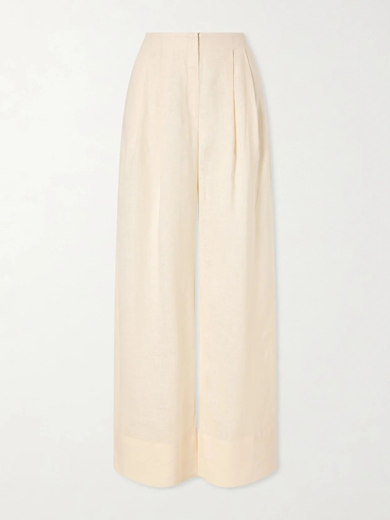 Ancestra Pleated Linen Wide-leg Pants - 1