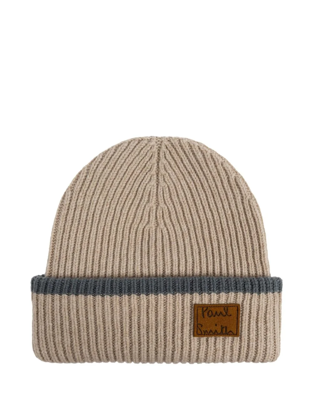 ribbed logo-patch beanie - 1
