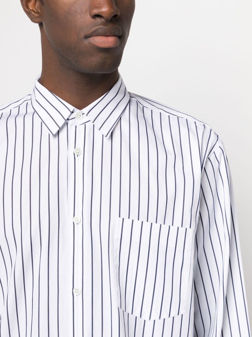 striped long-sleeve cotton shirt - 5