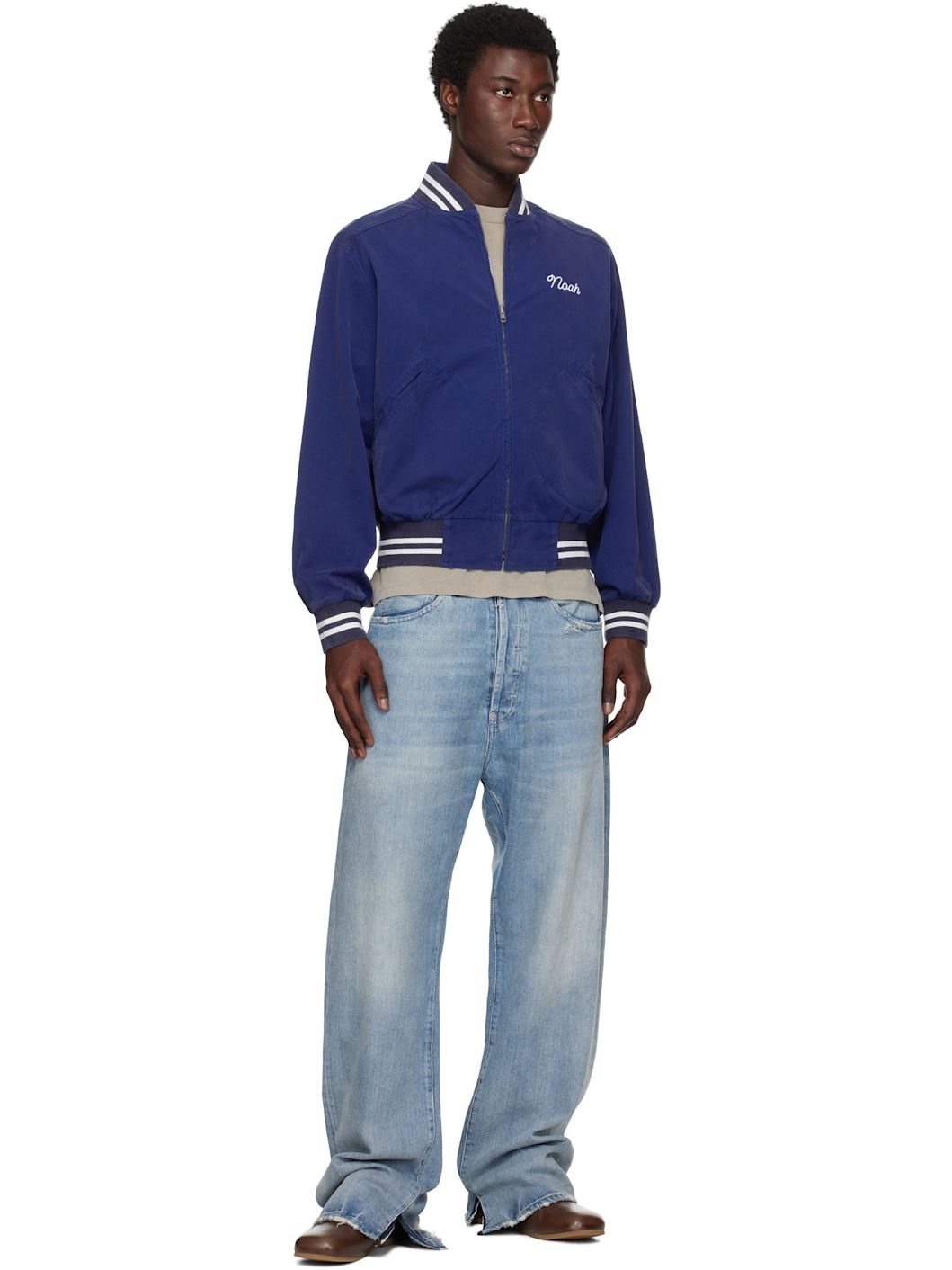 Blue Cotton Varsity Jacket - 4