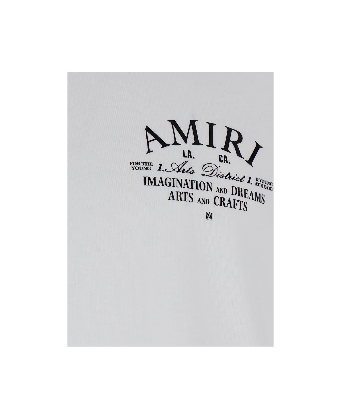 White Crewneck T-shirt With Logo Print On The Front In Cotton Man - 2