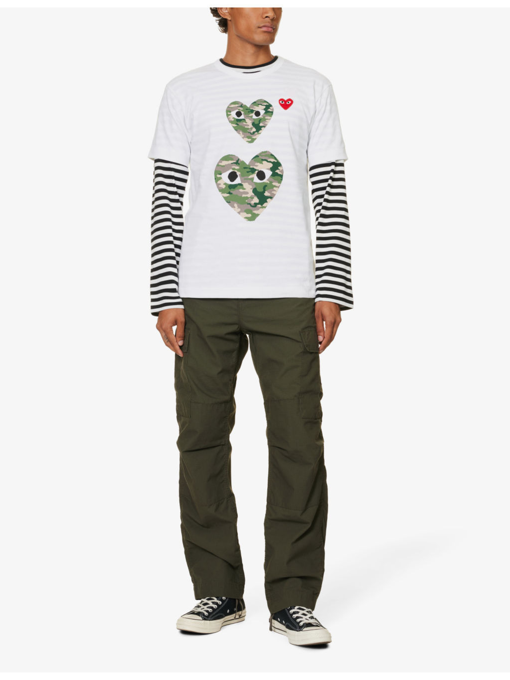 Double Camo Heart brand-print regular-fit cotton-jersey T-shirt - 2