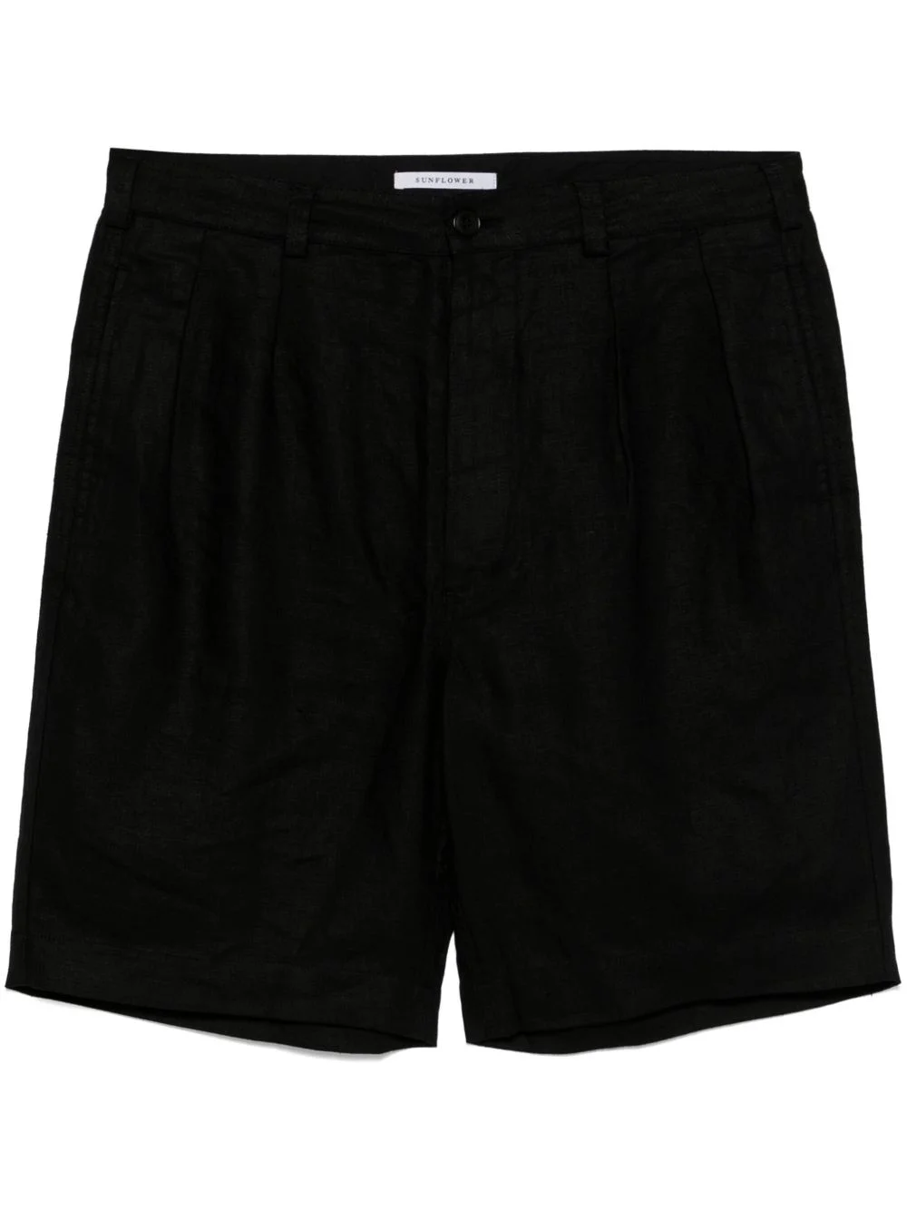 pleated linen shorts - 1