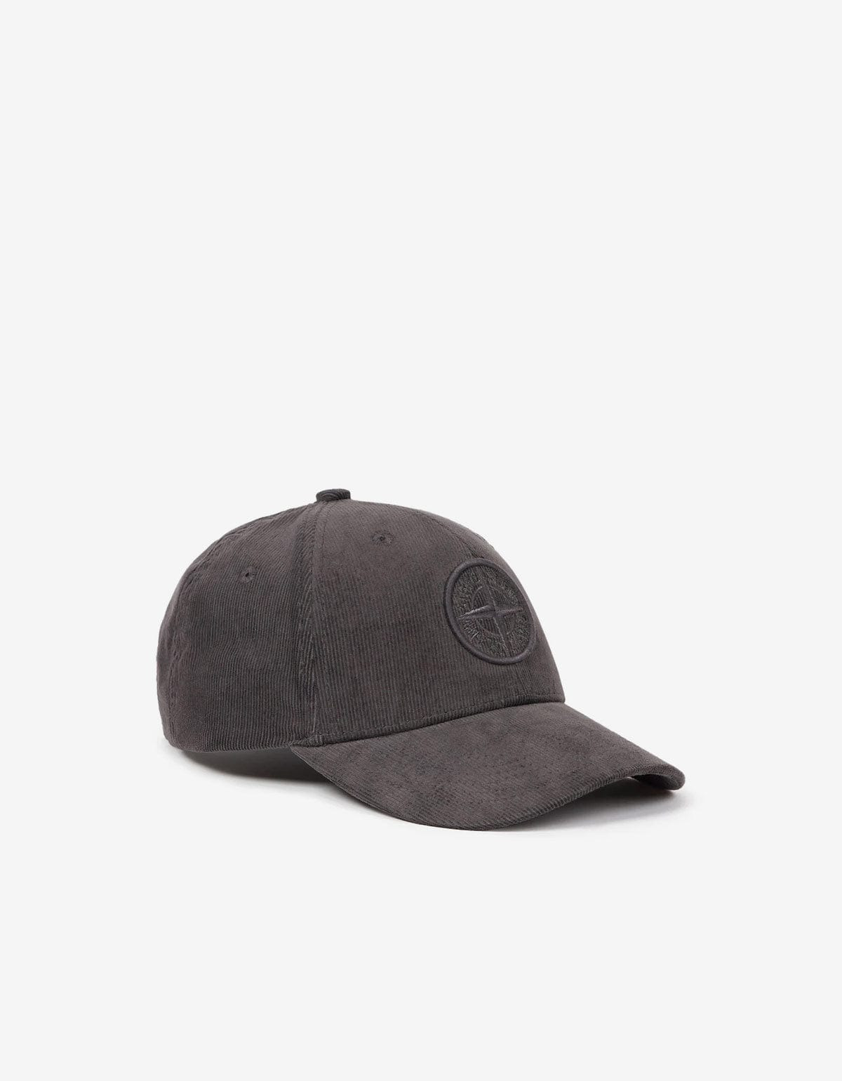 Stone Island Grey Corduroy Logo Cap - 1