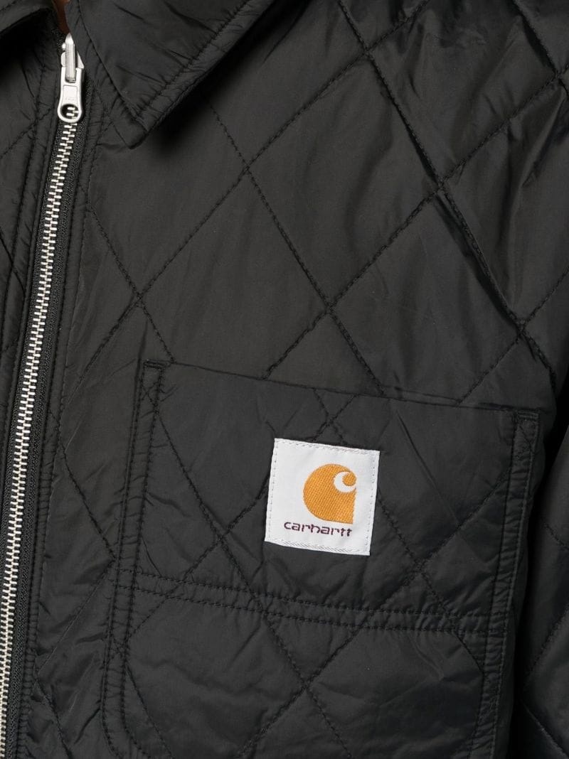 logo-patch zip-up jacket - 5