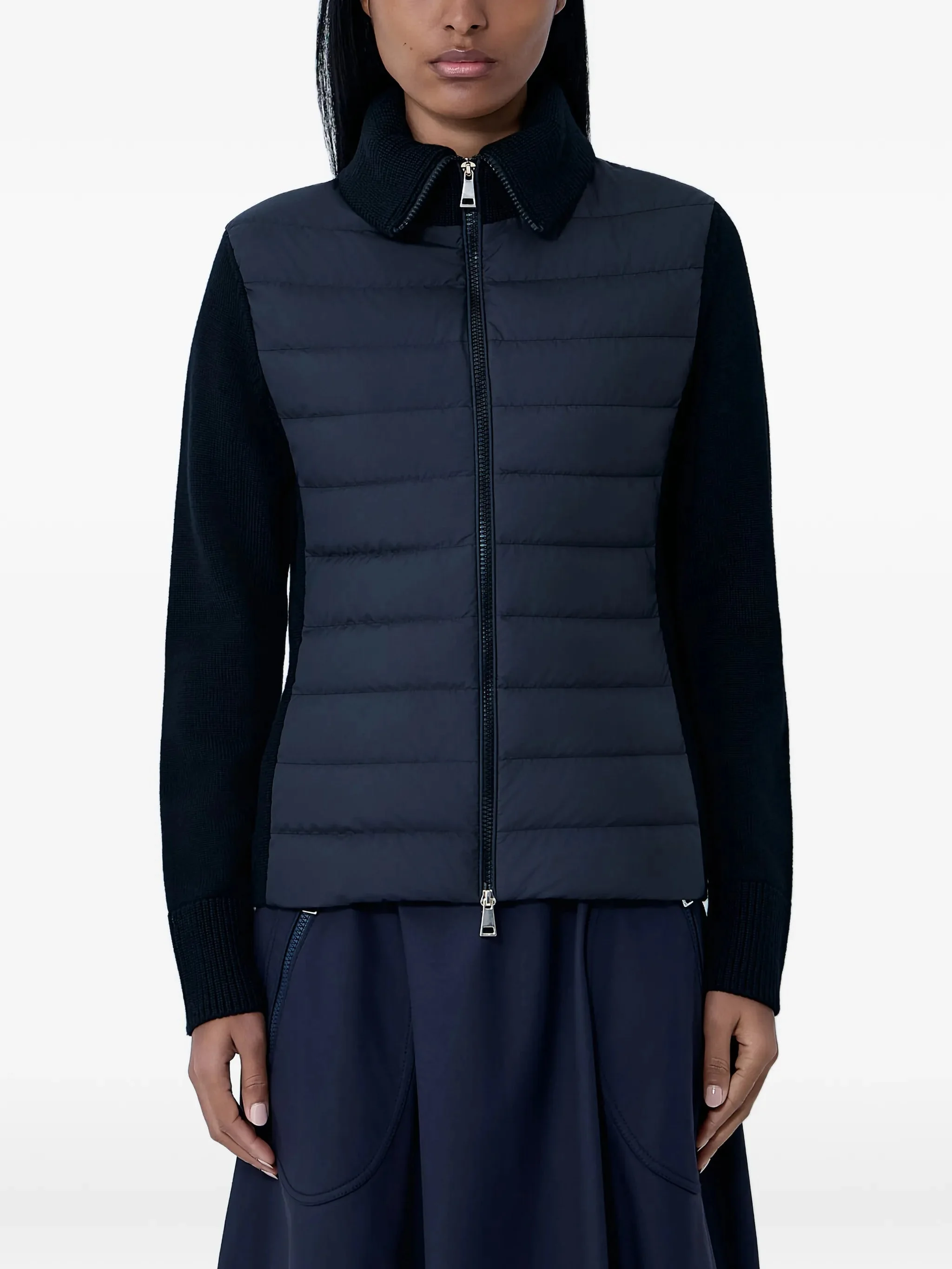 Moncler Knit-sleeves Quilted Jacket - 1