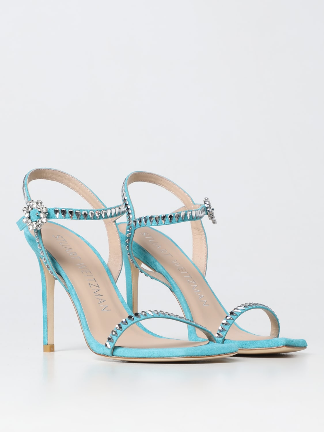 Ballet Stuart Weitzman sandal in suede with teardrop rhinestones - 2
