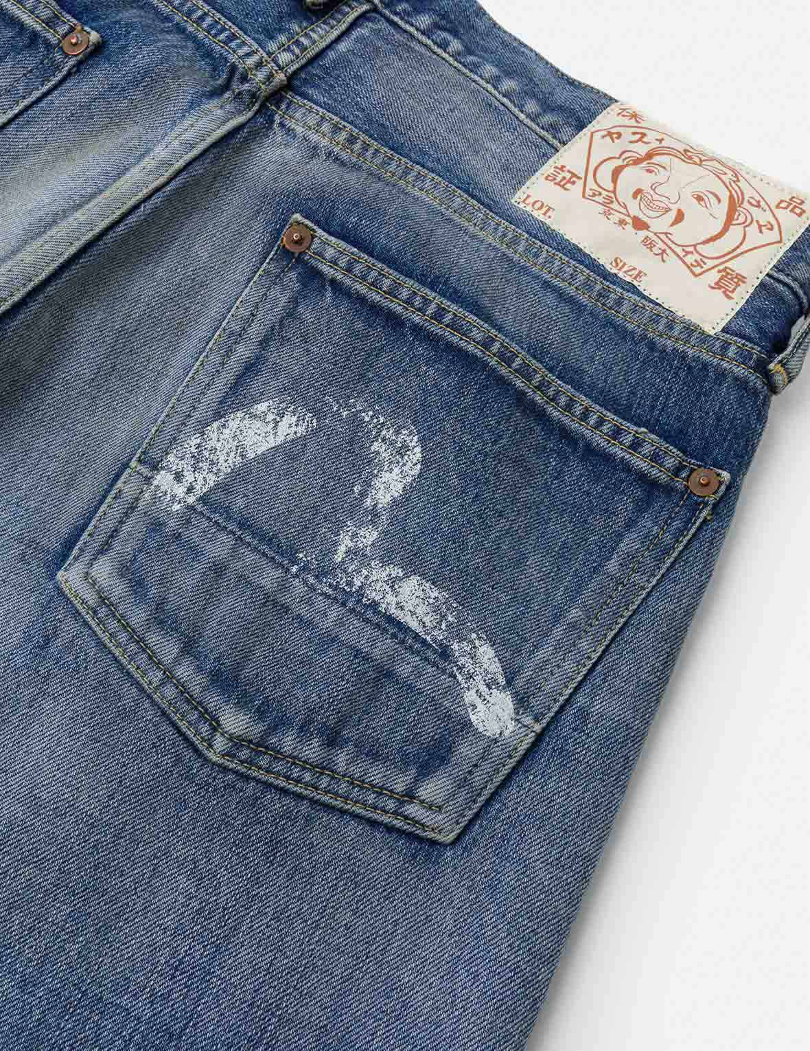 Washed Seagull Print Regular Fit Jeans - 3